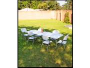 MESA PLEGABLE BLANCO 2,44 CM (2653) + 6 SILLAS PLEGABLES (2656)