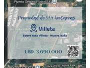 PROPIEDAD DE 37,4 HAS EN VILLETA SOBRE RUTA