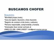 Buscamos Chofer de repartos para zona Gran Asunción