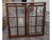 Juego marco de madera ventana cuadrile con vidrio rejas resistentes más percianas USADA