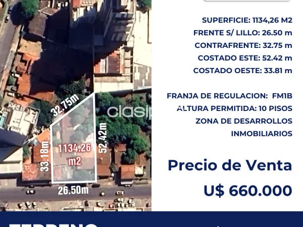 TERRENO EN VENTA - SOBRE AV. LILLO - PROYECCION RENTABLE PARA INVERSIONES INMOBILIARIAS — foto 3