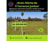 🏡 OPORTUNIDAD ÚNICA DE 5 TERRENOS JUNTOS ‼