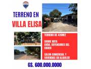 VENDO TERRENO EN VILLA ELISA. ZONA ESTRATÉGICA