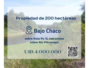 EN VENTA 200 HECTAREAS CON COSTAS SOBRE RIO PILCOMAYO