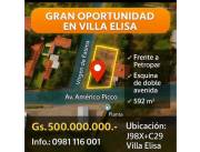 VENDO ESQUINA DE 592M2 FRENTE A PETROPAR VILLA ELISA