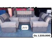 Juego de living Dallas 3 sofas marron