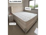 160x200cm Sommier Premium 140kg por lado reforzado con doble Pillow Top