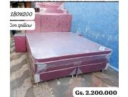 Sommier con pillow top 120kg por lado bordo