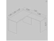 ESCRITORIO 137X161 START PERFECT 50.5 22MM LADO DERECHO GIOBEL NOGAL | NEGRO