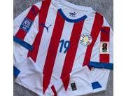 Camiseta Paraguay calidad tailandesa logo termosellado (microperforado) detalles con parch