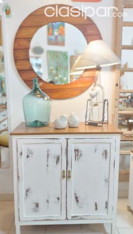 Decoración para el hogar - ESPEJO CIRCULAR CON MARCO DE MADERA