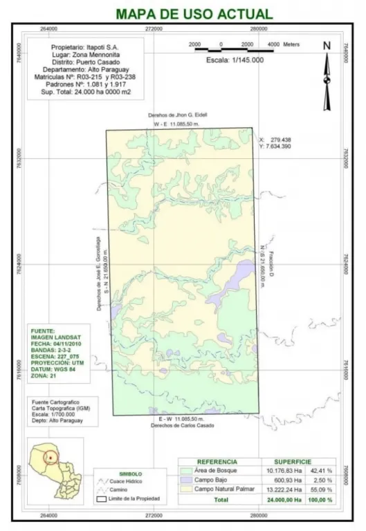 PTO. CASADO, ALTO PARAGUAY: 24.177 HAS, MONTES, CAÑADONES, BOSQUES, RIACHOS, 400 USDHA. — foto 2
