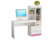 ESCRITORIO OFFICE C/ COMODA ABBA BLANCO C/ ROSA FLEX (NT2010B)