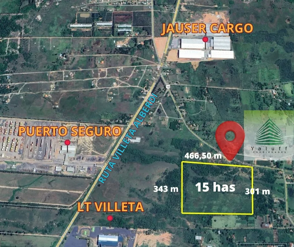 TERRENO PARA INDUSTRIA O LOGÍSTICA 15 HAS SOBRE ASFALTO EN VILLETA ZONA PUERTO SEGURO — foto 3