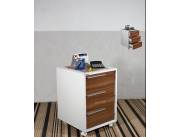 CAJONERA VOLANTE POLITORNO MIA 3 CAJONES BLANCO / CASTAÑO (7539)