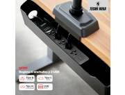 Regleta de 5 enchufes y 2 USB