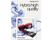 🌀 Venda para boxeo hybra de 5 metros en negro y rojo