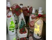 Botellas decorativas navideñas