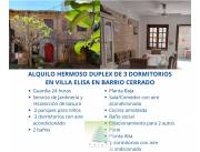 HERMOSO DUPLEX DE 3 DORMITORIOS EN VILLA ELISA EN BARRIO CERRADO