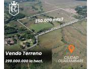 Vendo 25 hectarias Ciudad de Guarambare sobre ruta