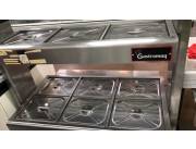 BUFETERA GASTROMAQ FRIO/CALIENTE DE 9 BANDEJAS CON PORTA PLATOS