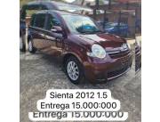 Toyota Sienta. 2012. V.v.t.i., 1.500cm3. Automático. SÓLO VENDO FINANCIADO C/PEQ., ENTREGA