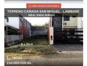 VENTA - TERRENO - LAMBARE - SAN MIGUEL