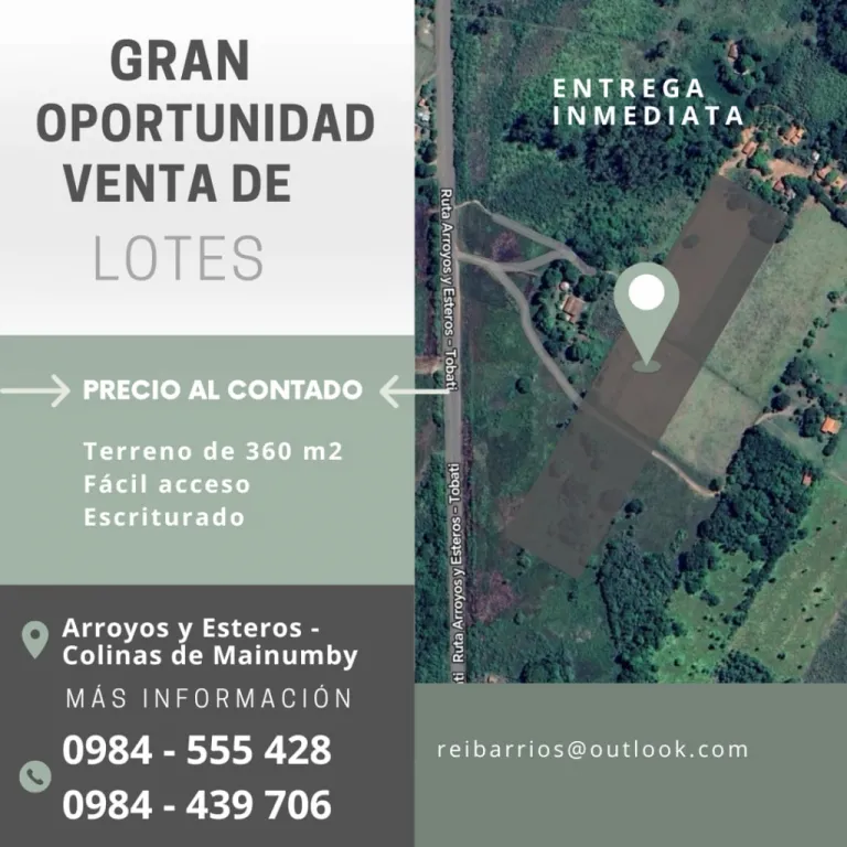 Vendo lote de 360 m² en Colinas de Mainumby – Solo contado — foto 3