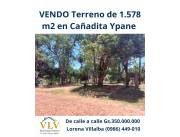 VENDO Terreno de 1.578 m2 en Cañadita YPANE