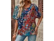 BLUSA ESTAMPADA TALLE G (40/42)