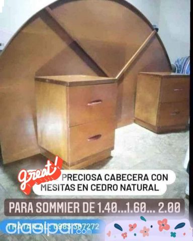 Intercambios de Electrónica - PERMUTO PRECIOSO JUEGO DE CABECERA EN CEDRO NATURAL POR TECLADO EN EXCELENTE CONDICIÓN