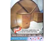 PERMUTO PRECIOSO JUEGO DE CABECERA EN CEDRO NATURAL POR TECLADO EN EXCELENTE CONDICIÓN