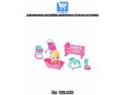 JUGUETE CASA DE MUÑECA DIVERTOYS LITTLE DOLLS 6 PIEZAS