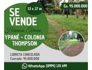 ¡TU PROPIO TERRENO EN YPANÉ - COLONIA THOMPSON! 🌳🏡
