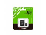 MEMORIA MICRO SD KINGSTON 64GB SDCS3/64GB CANVAS SELECT PLUS CON ADAPTADOR