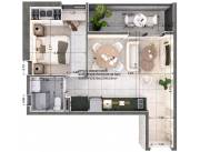 Departamento a la venta 1 dormitorio 44m2 en Barrio Herrera Asuncion Edificio Inarco Herre