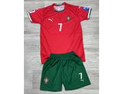 ▪️Conjunto de fútbol short y camiseta de Portugal y Paraguay 2025 / 2026 sublimado ▪️Niño