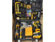 Kit taladro portátil con herramientas