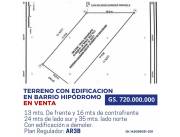 Terreno-Venta-PY Asunción Hipódromo 427m2