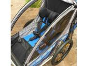 Cochecito doble y remolque de bicicleta