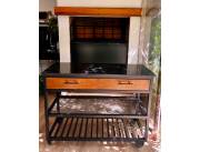 Barra movil de granito con dos cajones