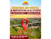 ESQUINA EN VENTA KM 16 ACARAY MINGA GUAZÚ