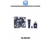 KIT PERFUME VERSACE DYLAN BLUE POUR HOMME EDT 100ML + 5ML + SHOWER GEL