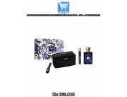 PERFUME VERSACE KIT DYLAN BLUE EAU DE TOILETTE 100ML + 10ML + BLACK TROUSSER