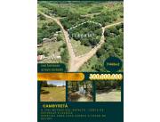 EN VENTA TERRENO EN ESQUINA CON ARROYO EN CAMBYRETA
