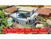 Dos departamentos, un hogar: Casa moderna con piscina y rooftop en Caacupé - adlerpy 449