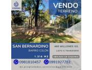 📍VENDO TERRENO EN SAN BERNARDINO UBICADO EN ESQUINA - BARRIO COLÓN !!!..