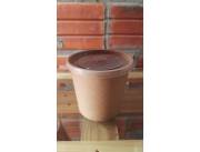 RECIPIENTE PAPEL KRAFT 750 ML CON TAPA