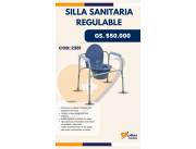 SILLA SANITARIA FIJA REGULABLE AZUL