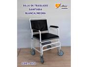 SILLA DE TRASLADO SANITARIA BLANCA/NEGRA